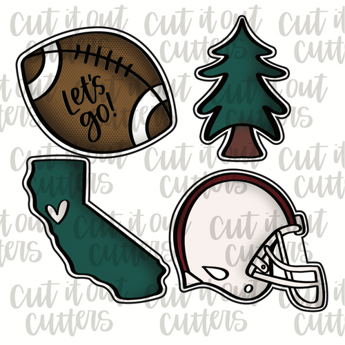 Tree & CA Football Mini Cookie Cutter Set
