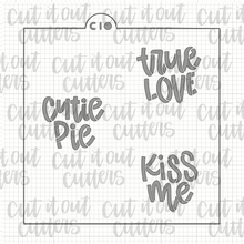 Load image into Gallery viewer, 2.5" Candy Heart Cookie Stencil - Choose Version in Drop Down