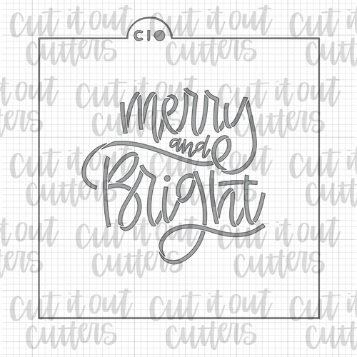 Merry & Bright (Monoline) Cookie Stencil - Fits Merry & Bright Platter Cutter