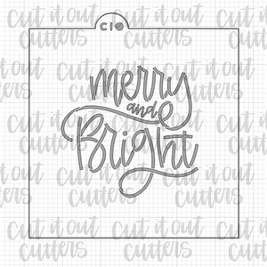Merry & Bright (Monoline) Cookie Stencil - Fits Merry & Bright Platter Cutter