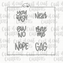 Load image into Gallery viewer, 2" Candy Hearts Cookie Stencil - Choose Version in Drop Down
