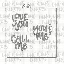 Load image into Gallery viewer, 3" Candy Heart Cookie Stencil - Choose Version in Drop Down