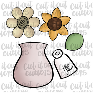 Flower Vase Cookie Cutter Platter