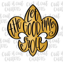Load image into Gallery viewer, Worded Fleur de Lis Cookie Cutter
