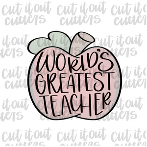 World's Greatest Teacher Cookie Stencil