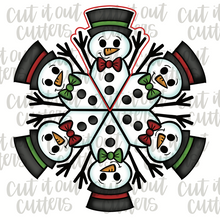 Load image into Gallery viewer, Snowman Platter Cookie Cutter Set