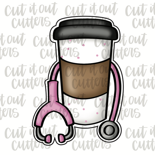 Coffee with Stethoscope Cookie Cutter