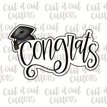 Congrats With Cap Cookie Cutter