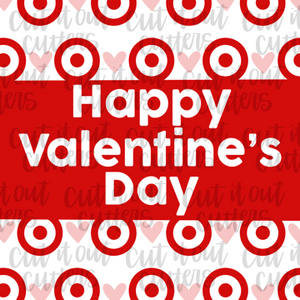 Happy Valentines Day (Bullseye)- 2" Square Tags - Digital Download