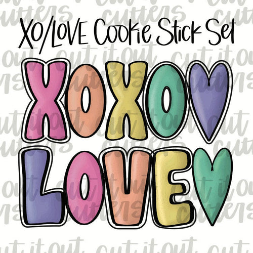 Xo/Love Cookie Stick Cutter Set