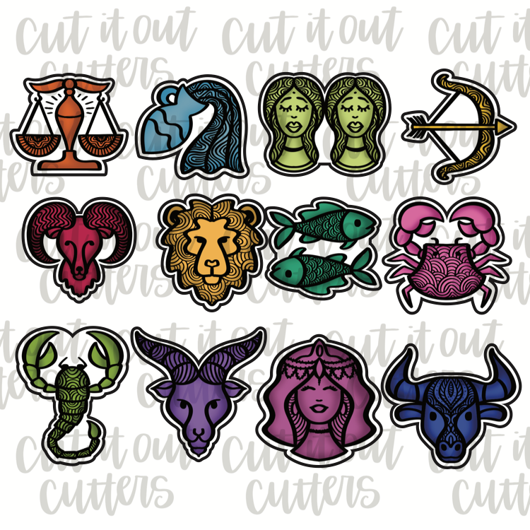 Zodiac Minis Cookie Cutter Set Cut It Out Cutters