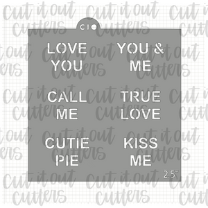 2.5" Text Love Cookie Stencil