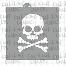 Load image into Gallery viewer, Single Skull &amp; Bones Cookie Stencil