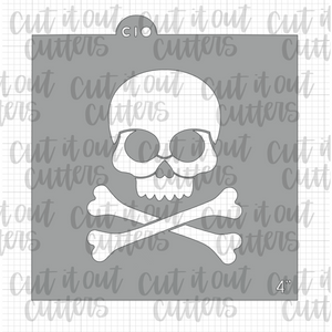 Single Skull & Bones Cookie Stencil