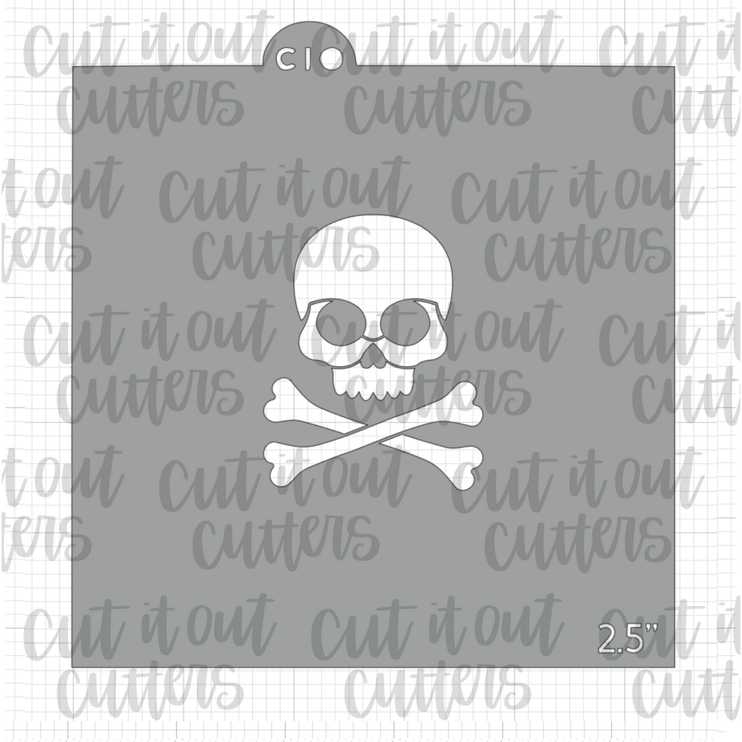 Single Skull & Bones Cookie Stencil