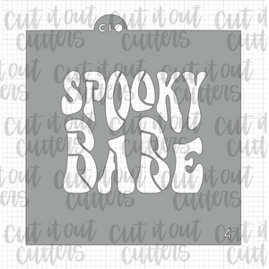 Retro Spooky Babe Cookie Stencil