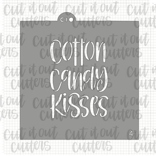 Cotton Candy Kisses Cookie Stencil