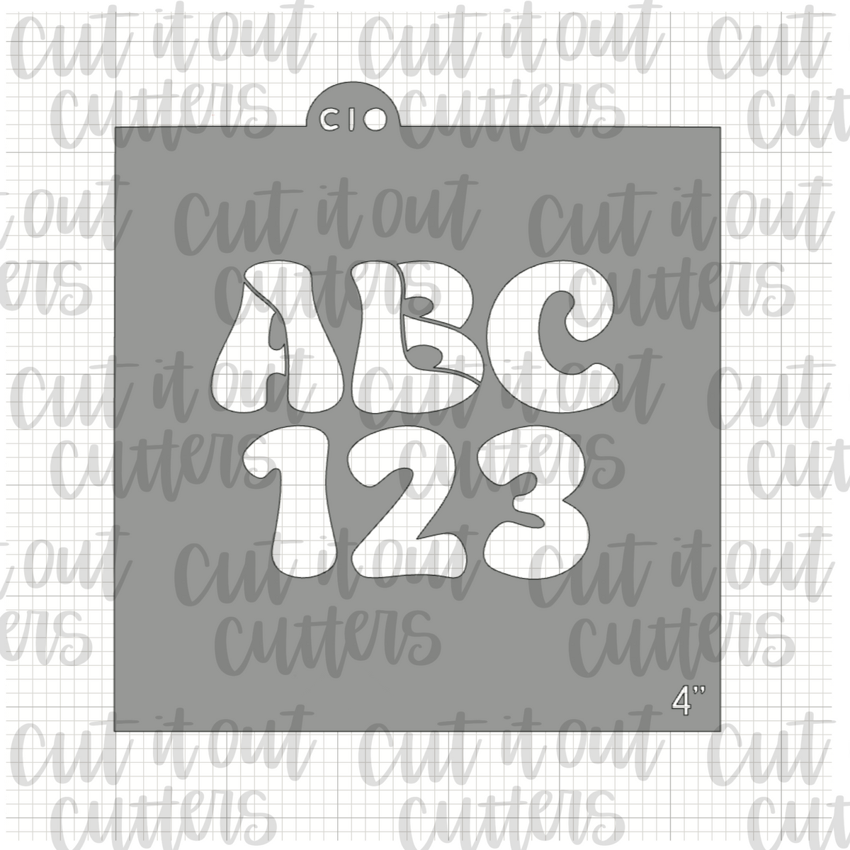 Fat ABC 123 Cookie Stencil – Cut It Out Cutters