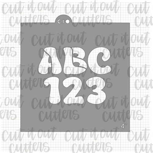 Fat ABC 123 Cookie Stencil
