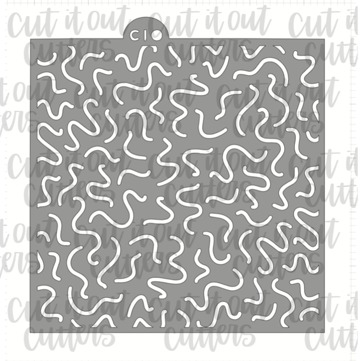 Squiggles Cookie Stencil