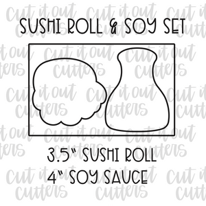 Sushi Roll & Soy Cookie Cutter Set