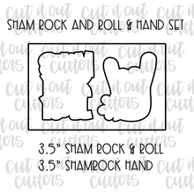 Load image into Gallery viewer, Sham Rock &amp; Roll &amp; Hand Cookie Cutter Set