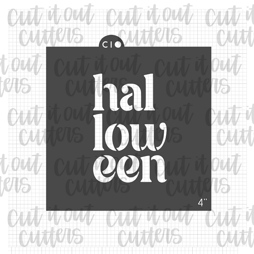 Halloween Fancy Text Cookie Stencil