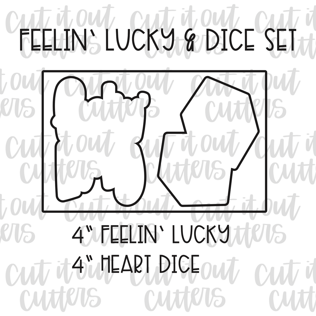 Lucky Cutter Feelin' Lucky & Dice Cookie Cutter Set – Cut It Out Cutters