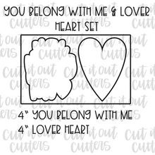 Load image into Gallery viewer, You Belong With Me and Heart Cookie Cutter Set