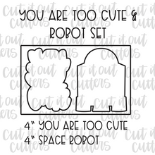 Load image into Gallery viewer, You Are Too Cute &amp; Robot Cookie Cutter Set