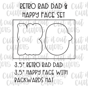 Retro Rad Dad & Happy Face Cookie Cutter Set