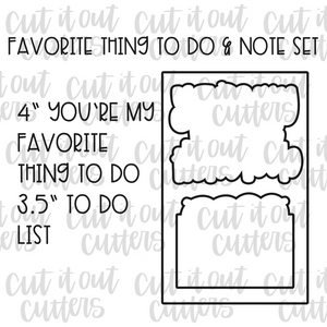 Favorite Thing to Do & Note Cookie Cutter Set