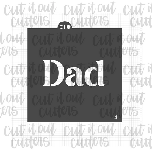 Dad - Fancy Text Cookie Stencil