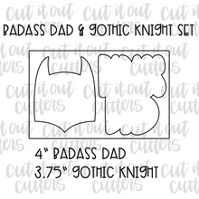 Load image into Gallery viewer, Badass Dad &amp; Gothic Knight Cookie Cutter Set