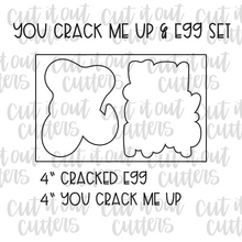 Load image into Gallery viewer, You Crack Me Up &amp; Egg Cookie Cutter Set