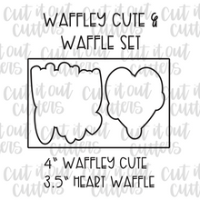 Load image into Gallery viewer, Waffley Cute &amp; Waffle Cookie Cutter Set