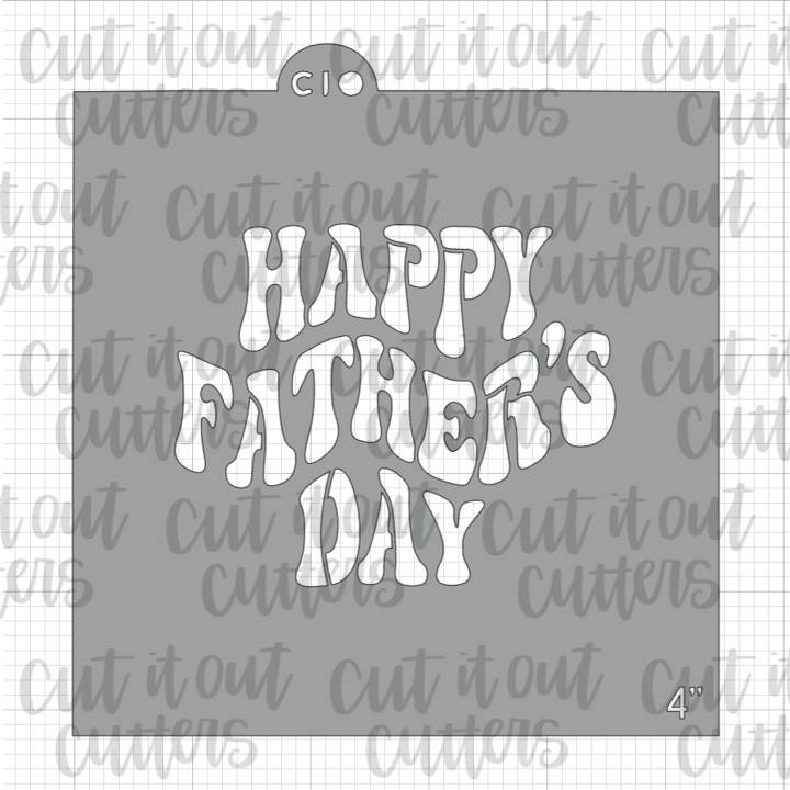 Retro Happy Father's Day Cookie Stencil