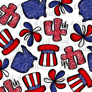 4th of July Print - 2" Square Tags - Digital Download