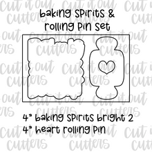 Load image into Gallery viewer, Baking Spirits &amp; Rolling Pin Cookie Cutter Set