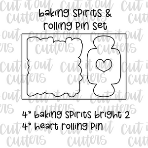 Baking Spirits & Rolling Pin Cookie Cutter Set