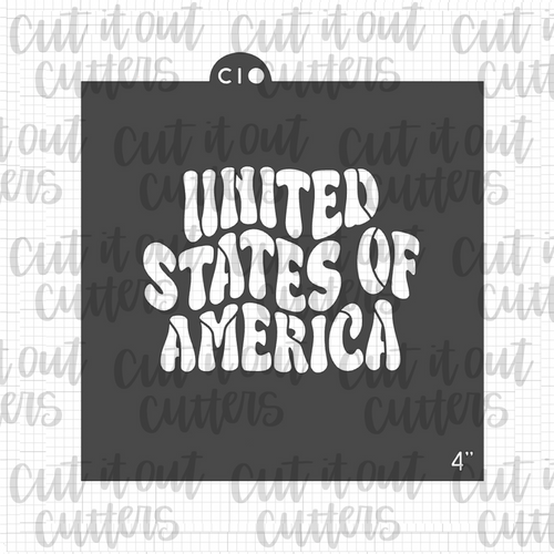 Retro United States Cookie Stencil
