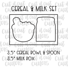Load image into Gallery viewer, Cereal &amp; Milk Cookie Cutter Set