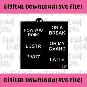 DIGITAL DOWNLOAD SVG File for 2.5" Text Friend Things Stencil
