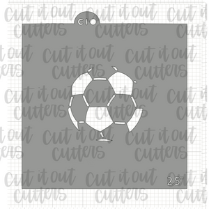 Soccer Single Cookie Stencil