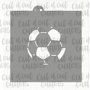 Soccer Single Cookie Stencil