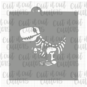 Skeleton Tim T-rex Cookie Stencil