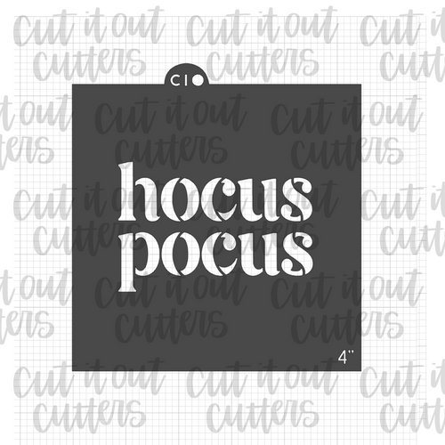 Hocus Pocus Fancy Text Cookie Stencil