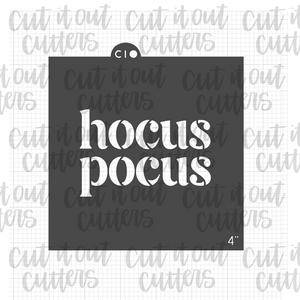 Hocus Pocus Fancy Text Cookie Stencil