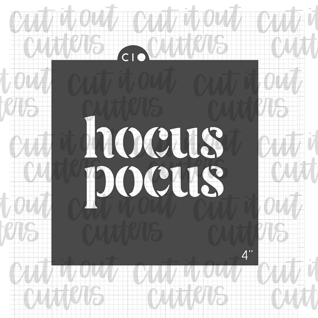 Hocus Pocus Fancy Text Cookie Stencil