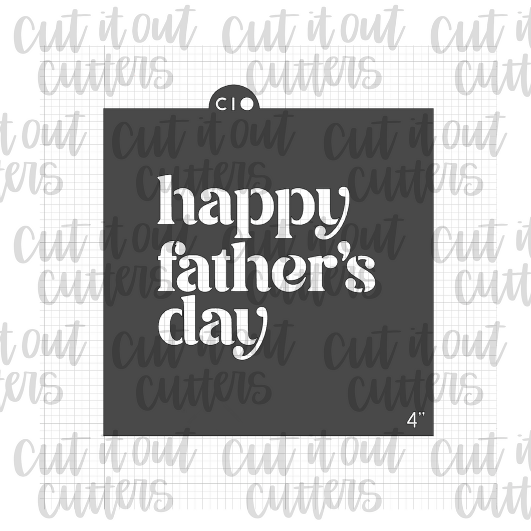 Happy Father's Day - Fancy Text Cookie Stencil